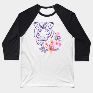 floral tiger face Baseball T-Shirt